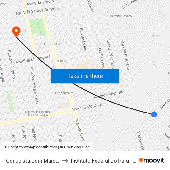 Conquista Com Marcílio | Sentido Sul to Instituto Federal Do Pará - Campus Santarém map