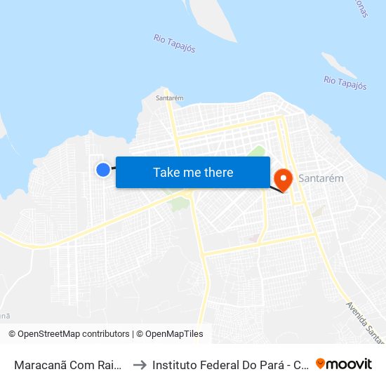 Maracanã Com Raimundo Xavier to Instituto Federal Do Pará - Campus Santarém map