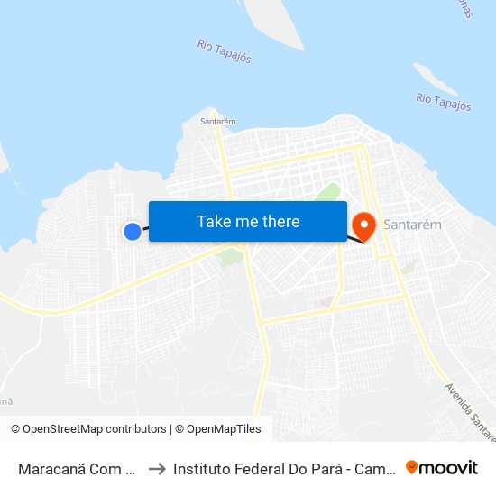 Maracanã Com Pindobal to Instituto Federal Do Pará - Campus Santarém map