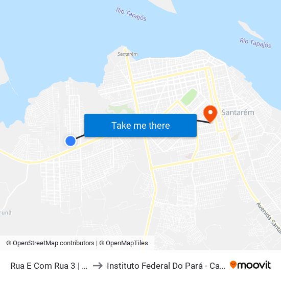 Rua E Com Rua 3 | Sentido Sul to Instituto Federal Do Pará - Campus Santarém map