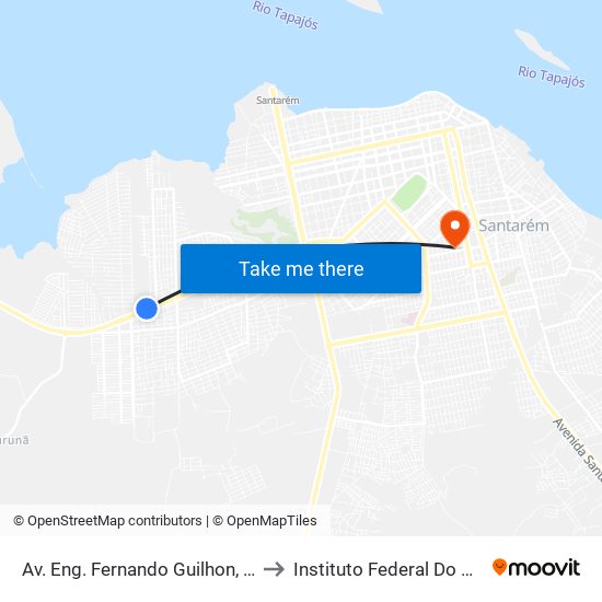 Av. Eng. Fernando Guilhon, 6538 | Rio Tapajós Shopping to Instituto Federal Do Pará - Campus Santarém map