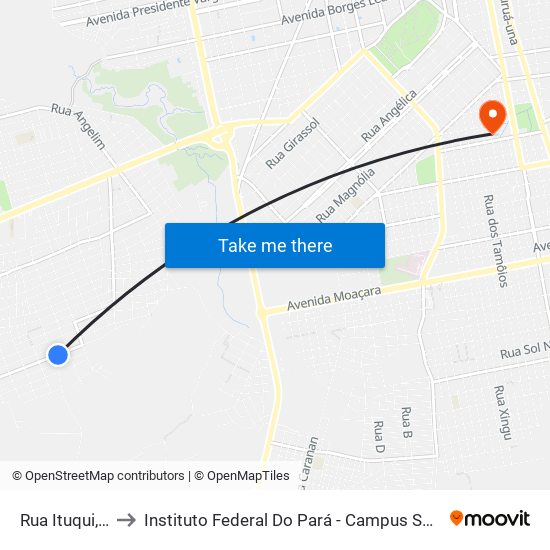 Rua Ituqui, 22 to Instituto Federal Do Pará - Campus Santarém map