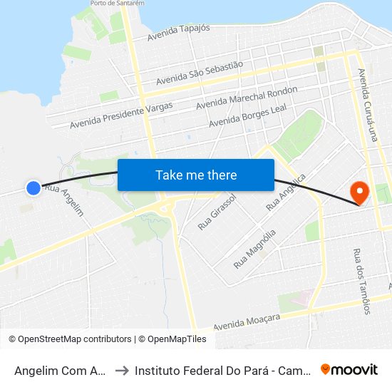 Angelim Com Araruama to Instituto Federal Do Pará - Campus Santarém map