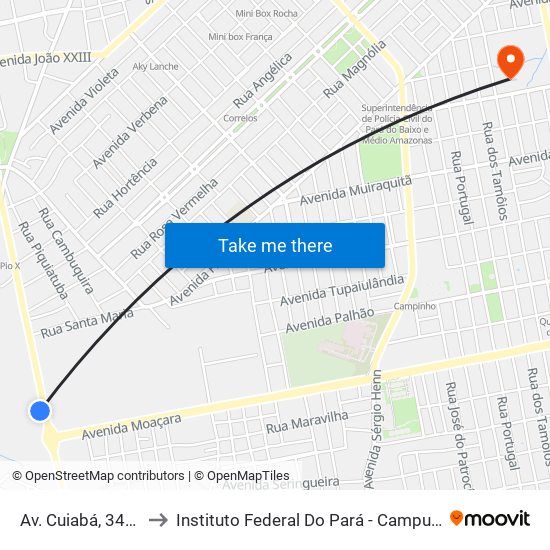 Av. Cuiabá, 342 | Sttr to Instituto Federal Do Pará - Campus Santarém map