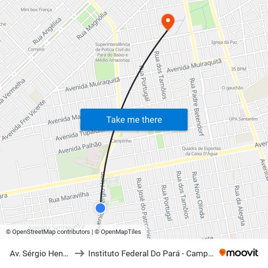 Av. Sérgio Henn, 1817 to Instituto Federal Do Pará - Campus Santarém map