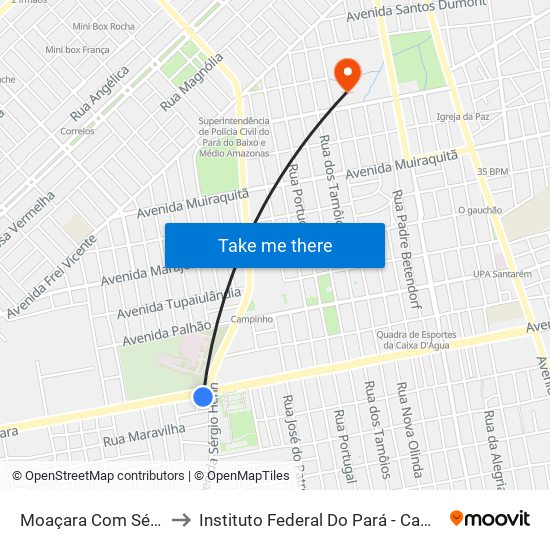 Moaçara Com Sérgio Henn to Instituto Federal Do Pará - Campus Santarém map