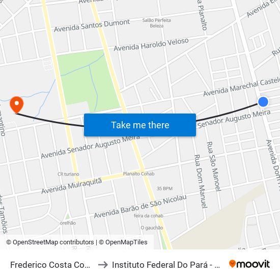Frederico Costa Com Fé Em Deus to Instituto Federal Do Pará - Campus Santarém map