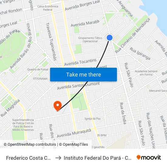Frederico Costa Com Altamira to Instituto Federal Do Pará - Campus Santarém map