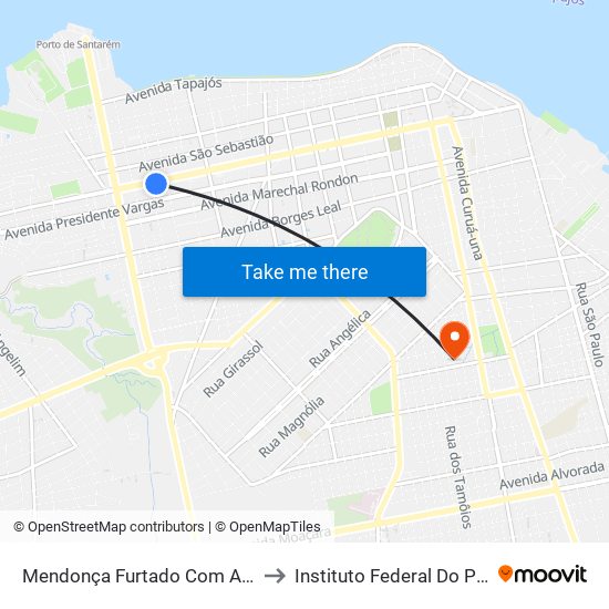 Mendonça Furtado Com Antônio Justa | Sentido Leste to Instituto Federal Do Pará - Campus Santarém map