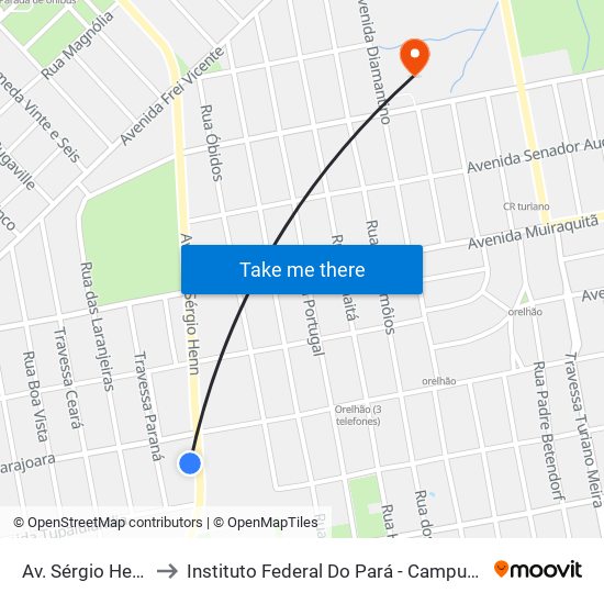 Av. Sérgio Henn, 22 to Instituto Federal Do Pará - Campus Santarém map