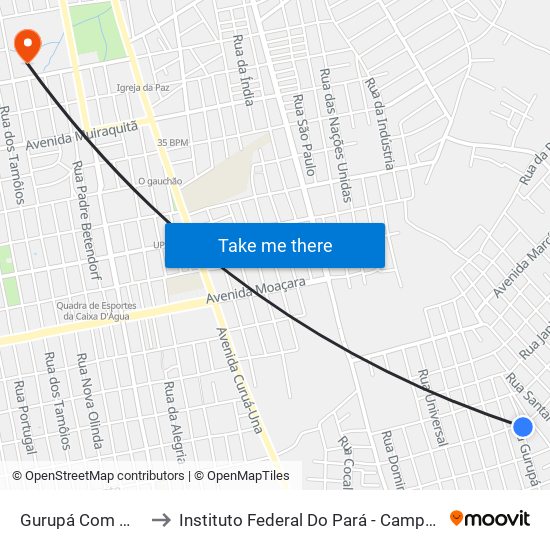 Gurupá Com Maringá to Instituto Federal Do Pará - Campus Santarém map