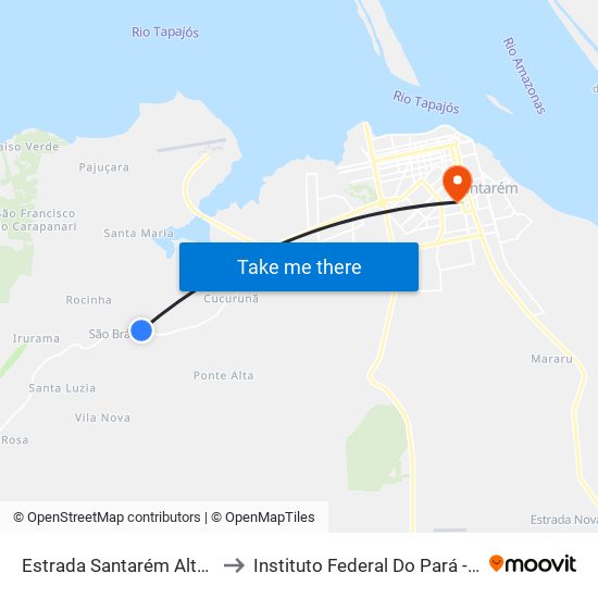 Estrada Santarém Alter Do Chão, 5799 to Instituto Federal Do Pará - Campus Santarém map