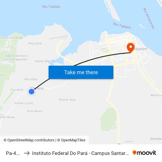 Pa-457 to Instituto Federal Do Pará - Campus Santarém map