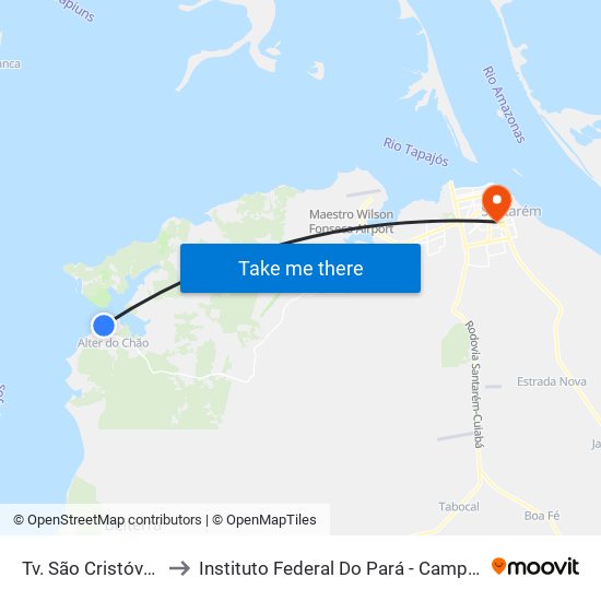 Tv. São Cristóvão, 301 to Instituto Federal Do Pará - Campus Santarém map