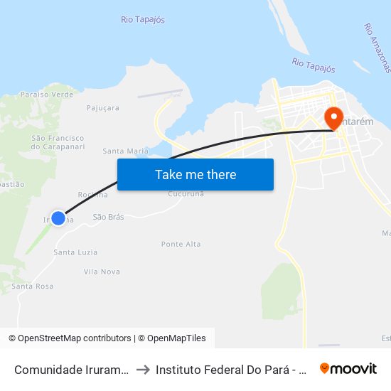 Comunidade Irurama| Ponto Final to Instituto Federal Do Pará - Campus Santarém map