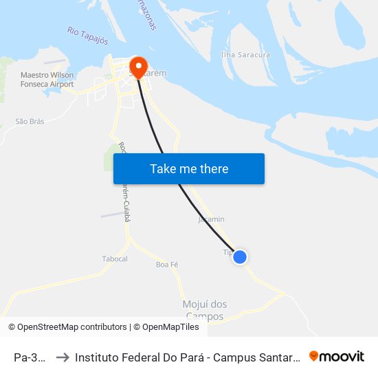 Pa-370 to Instituto Federal Do Pará - Campus Santarém map