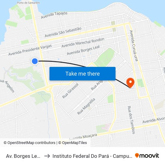 Av. Borges Leal, 135 to Instituto Federal Do Pará - Campus Santarém map