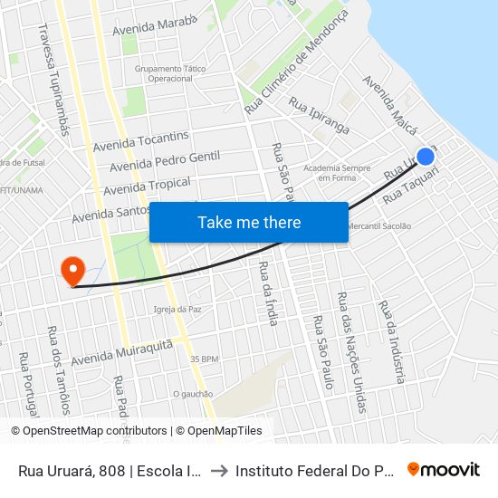 Rua Uruará, 808 | Escola Irmã Leodgard Gausepohl to Instituto Federal Do Pará - Campus Santarém map