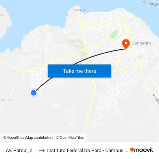 Av. Pardal, 27341 to Instituto Federal Do Pará - Campus Santarém map