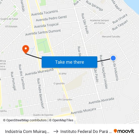 Indústria Com Muiraquitã | Sentido Norte to Instituto Federal Do Pará - Campus Santarém map