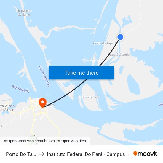 Porto Do Tapará to Instituto Federal Do Pará - Campus Santarém map