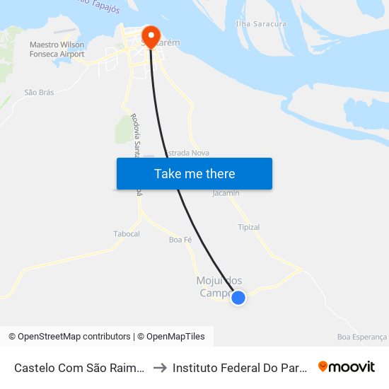 Castelo Com São Raimundo | Sentido Mojuí to Instituto Federal Do Pará - Campus Santarém map