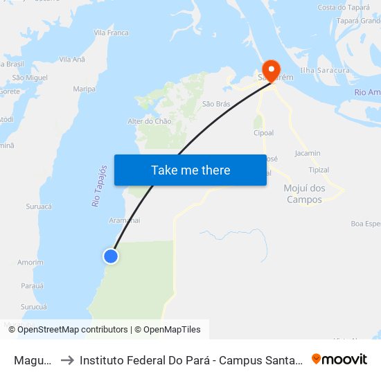Maguari to Instituto Federal Do Pará - Campus Santarém map