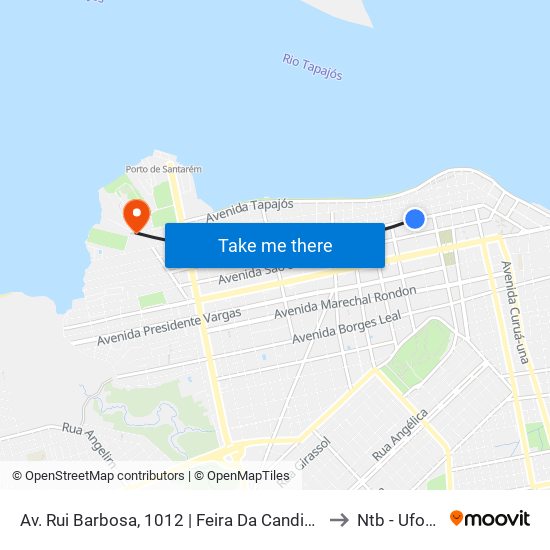 Av. Rui Barbosa, 1012 | Feira Da Candinha to Ntb - Ufopa map