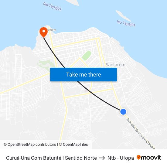 Curuá-Una Com Baturité | Sentido Norte to Ntb - Ufopa map