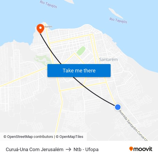 Curuá-Una Com Jerusalém to Ntb - Ufopa map