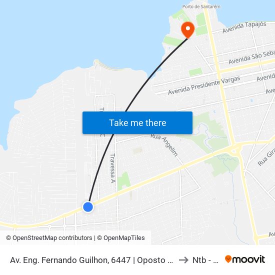 Av. Eng. Fernando Guilhon, 6447 | Oposto Ao Rio Tapajós Shopping to Ntb - Ufopa map