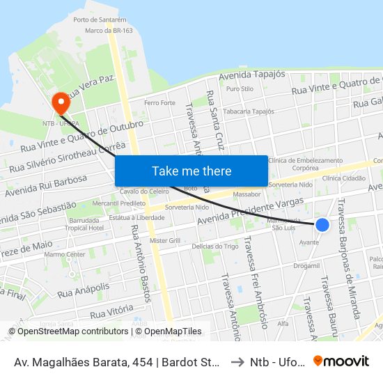 Av. Magalhães Barata, 454 | Bardot Studio to Ntb - Ufopa map