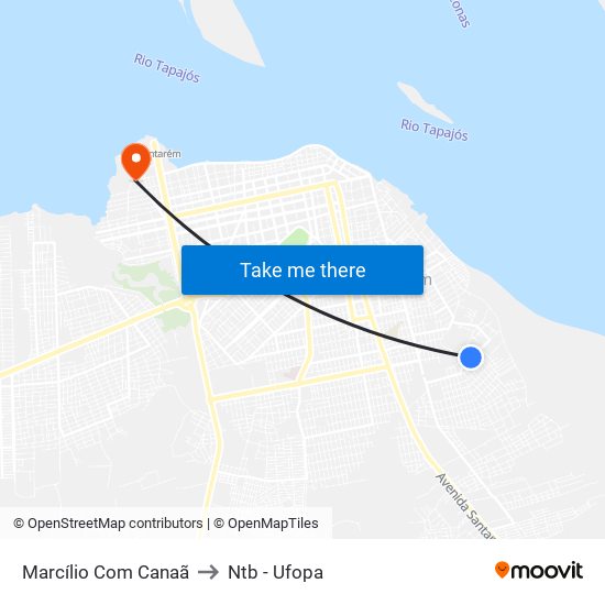 Marcílio Com Canaã to Ntb - Ufopa map