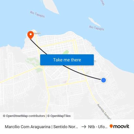 Marcílio Com Araguarina | Sentido Nordeste to Ntb - Ufopa map