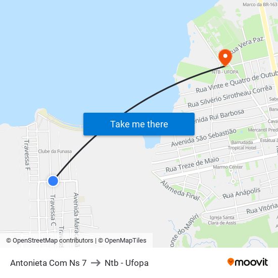 Antonieta Com Ns 7 to Ntb - Ufopa map
