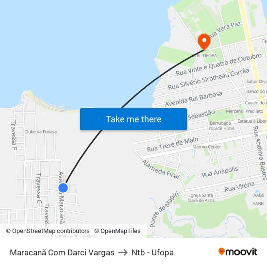 Maracanã Com Darci Vargas to Ntb - Ufopa map