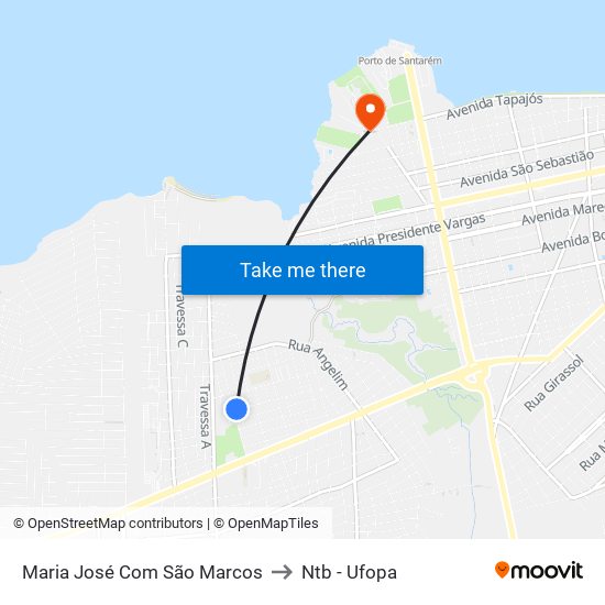 Maria José Com São Marcos to Ntb - Ufopa map