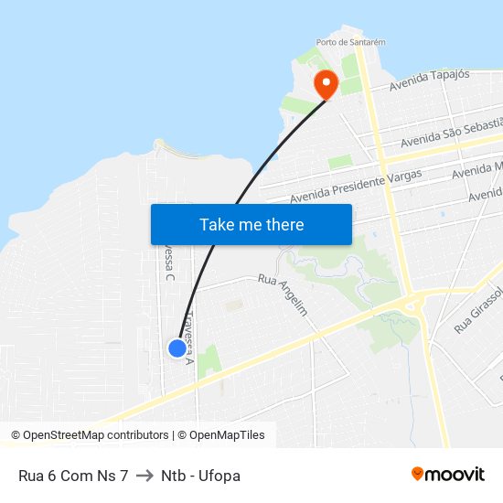 Rua 6 Com Ns 7 to Ntb - Ufopa map