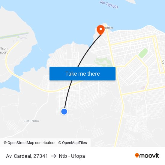 Av. Cardeal, 27341 to Ntb - Ufopa map