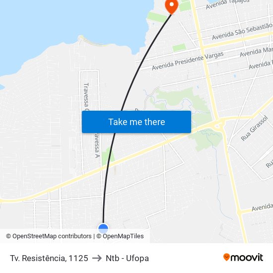 Tv. Resistência, 1125 to Ntb - Ufopa map
