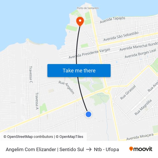 Angelim Com Elizander | Sentido Sul to Ntb - Ufopa map