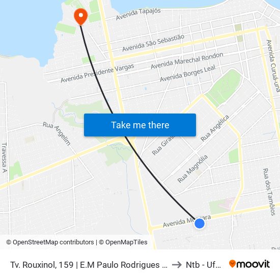 Tv. Rouxinol, 159 | E.M Paulo Rodrigues Santos to Ntb - Ufopa map