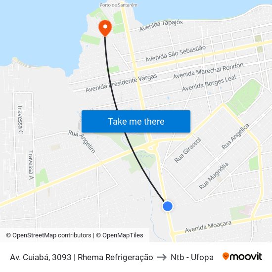 Av. Cuiabá, 3093 | Rhema Refrigeração to Ntb - Ufopa map