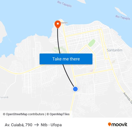 Av. Cuiabá, 790 to Ntb - Ufopa map