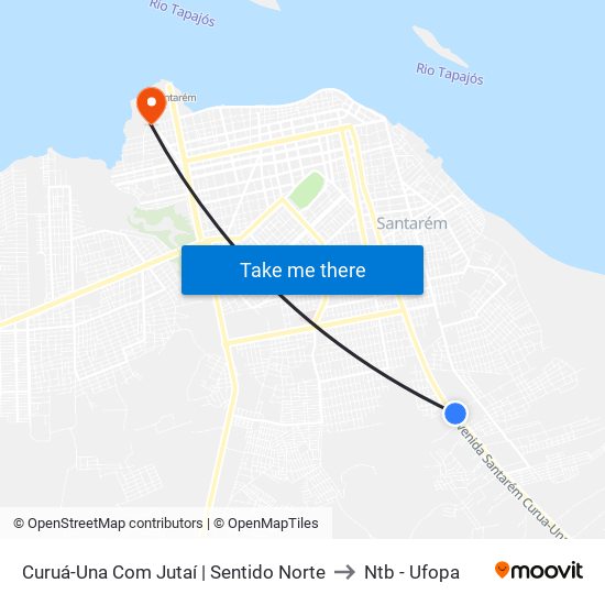 Curuá-Una Com Jutaí | Sentido Norte to Ntb - Ufopa map