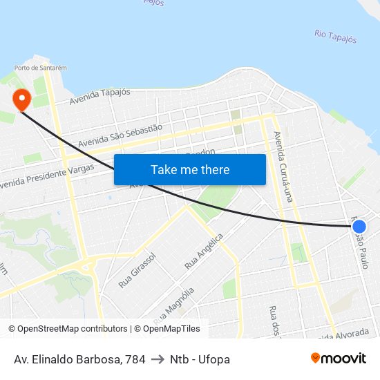 Av. Elinaldo Barbosa, 784 to Ntb - Ufopa map