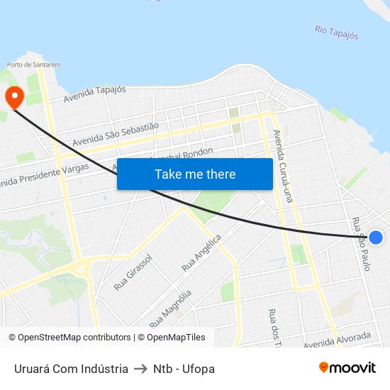 Uruará Com Indústria to Ntb - Ufopa map