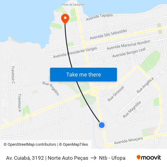 Av. Cuiabá, 3192 | Norte Auto Peças to Ntb - Ufopa map