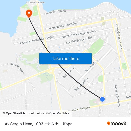 Av  Sérgio Henn, 1003 to Ntb - Ufopa map