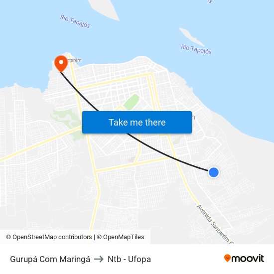 Gurupá Com Maringá to Ntb - Ufopa map